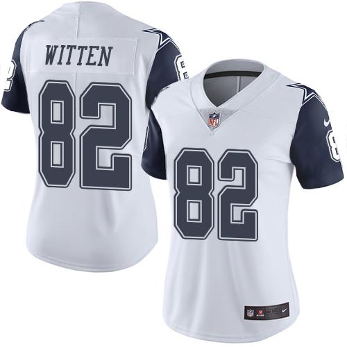 Nike Cowboys #82 Jason Witten White Women's Stitched NFL Limited Rush Jersey Nike Cowboys #82 Jason Witten White Women's Stitched NFL Limited Rush Jersey