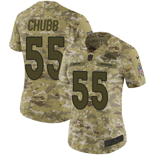 Nike Broncos #55 Bradley Chubb Camo Women's Stitched NFL Limited 2018 Salute to Service Jersey Nike Broncos #55 Bradley Chubb Camo Women's Stitched NFL Limited 2018 Salute to Service Jersey