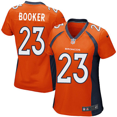 Nike Broncos #23 Devontae Booker Orange Team Color Women's Stitched NFL New Elite Jersey Nike Broncos #23 Devontae Booker Orange Team Color Women's Stitched NFL New Elite Jersey