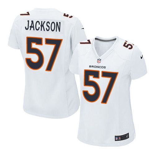 Nike Broncos #57 Tom Jackson White Women's Stitched NFL Game Event Jersey Nike Broncos #57 Tom Jackson White Women's Stitched NFL Game Event Jersey