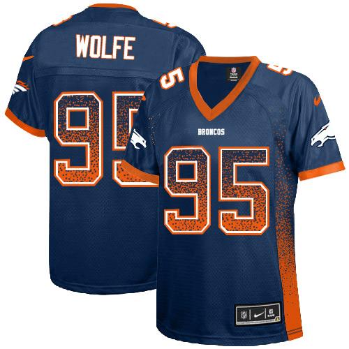 Nike Broncos #95 Derek Wolfe Blue Alternate Women's Stitched NFL Elite Drift Fashion Jersey Nike Broncos #95 Derek Wolfe Blue Alternate Women's Stitched NFL Elite Drift Fashion Jersey