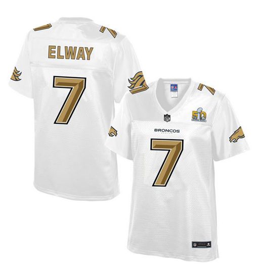Nike Broncos #7 John Elway White Women's NFL Pro Line Super Bowl 50 Fashion Game Jersey Nike Broncos #7 John Elway White Women's NFL Pro Line Super Bowl 50 Fashion Game Jersey