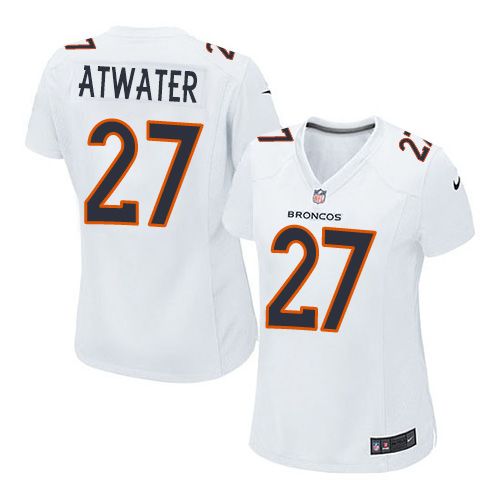 Nike Broncos #27 Steve Atwater White Women's Stitched NFL Game Event Jersey
