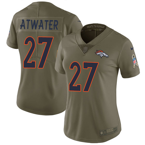 Nike Broncos #27 Steve Atwater Olive Women's Stitched NFL Limited 2017 Salute to Service Jersey Nike Broncos #27 Steve Atwater Olive Women's Stitched NFL Limited 2017 Salute to Service Jersey