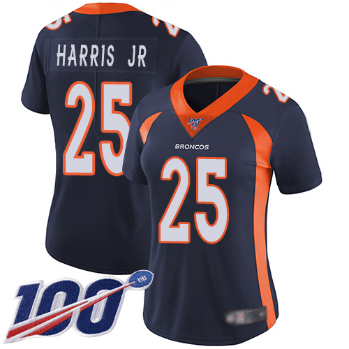 Nike Broncos #25 Chris Harris Jr Navy Blue Alternate Women's Stitched NFL 100th Season Vapor Limited Jersey Nike Broncos #25 Chris Harris Jr Navy Blue Alternate Women's Stitched NFL 100th Season Vapor Limited Jersey