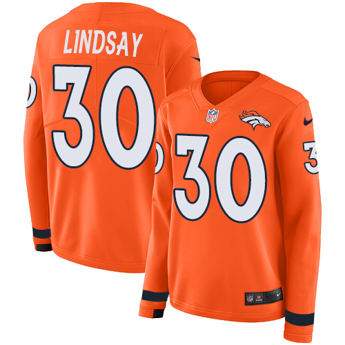 Nike Broncos #30 Phillip Lindsay Orange Team Color Women's Stitched NFL Limited Therma Long Sleeve Jersey Nike Broncos #30 Phillip Lindsay Orange Team Color Women's Stitched NFL Limited Therma Long Sleeve Jersey