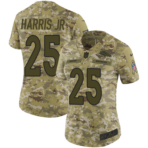 Nike Broncos #25 Chris Harris Jr Camo Women's Stitched NFL Limited 2018 Salute to Service Jersey Nike Broncos #25 Chris Harris Jr Camo Women's Stitched NFL Limited 2018 Salute to Service Jersey