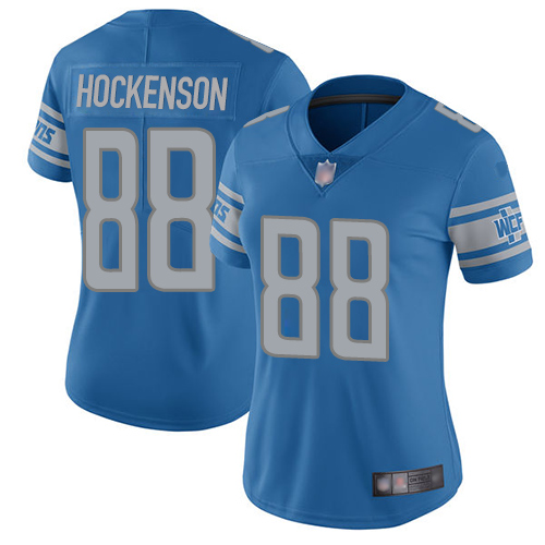 Nike Lions #88 T.J. Hockenson Light Blue Team Color Women's Stitched NFL Vapor Untouchable Limited Jersey Nike Lions #88 T.J. Hockenson Light Blue Team Color Women's Stitched NFL Vapor Untouchable Limited Jersey