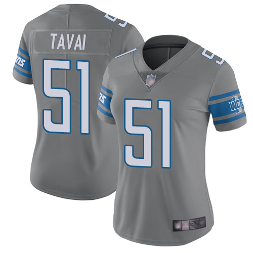 Nike Lions #51 Jahlani Tavai Gray Women's Stitched NFL Limited Rush Jersey Nike Lions #51 Jahlani Tavai Gray Women's Stitched NFL Limited Rush Jersey
