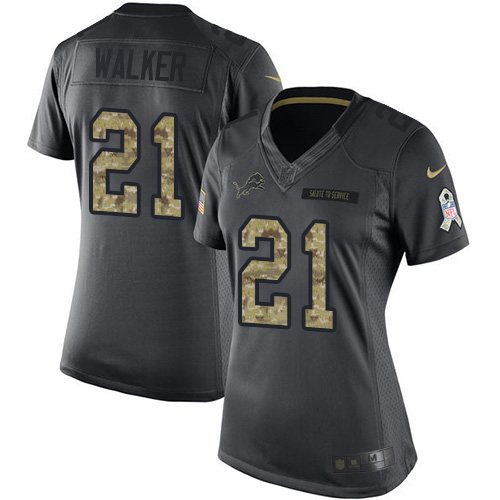 Nike Lions #21 Tracy Walker Black Women's Stitched NFL Limited 2016 Salute to Service Jersey Nike Lions #21 Tracy Walker Black Women's Stitched NFL Limited 2016 Salute to Service Jersey
