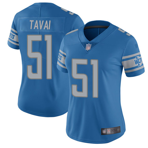 Nike Lions #51 Jahlani Tavai Light Blue Team Color Women's Stitched NFL Vapor Untouchable Limited Jersey Nike Lions #51 Jahlani Tavai Light Blue Team Color Women's Stitched NFL Vapor Untouchable Limited Jersey