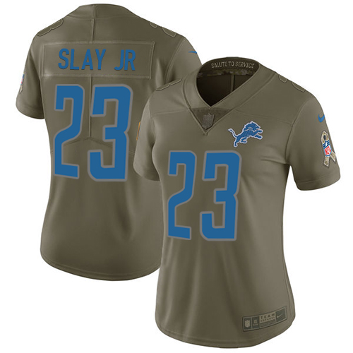 Nike Lions #23 Darius Slay Jr Olive Women's Stitched NFL Limited 2017 Salute to Service Jersey Nike Lions #23 Darius Slay Jr Olive Women's Stitched NFL Limited 2017 Salute to Service Jersey