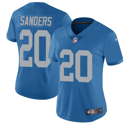 Nike Lions #20 Barry Sanders Blue Throwback Women's Stitched NFL Vapor Untouchable Limited Jersey Nike Lions #20 Barry Sanders Blue Throwback Women's Stitched NFL Vapor Untouchable Limited Jersey