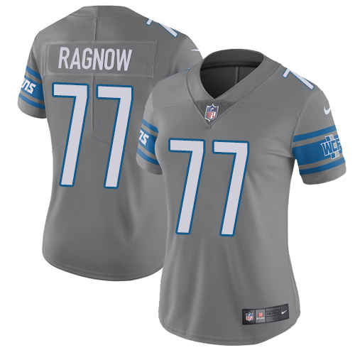 Nike Lions #77 Frank Ragnow Gray Women's Stitched NFL Limited Rush Jersey Nike Lions #77 Frank Ragnow Gray Women's Stitched NFL Limited Rush Jersey