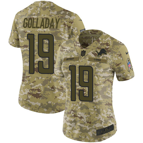 Nike Lions #19 Kenny Golladay Camo Women's Stitched NFL Limited 2018 Salute to Service Jersey Nike Lions #19 Kenny Golladay Camo Women's Stitched NFL Limited 2018 Salute to Service Jersey