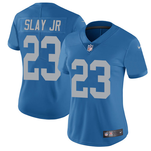 Nike Lions #23 Darius Slay Jr Blue Throwback Women's Stitched NFL Vapor Untouchable Limited Jersey Nike Lions #23 Darius Slay Jr Blue Throwback Women's Stitched NFL Vapor Untouchable Limited Jersey
