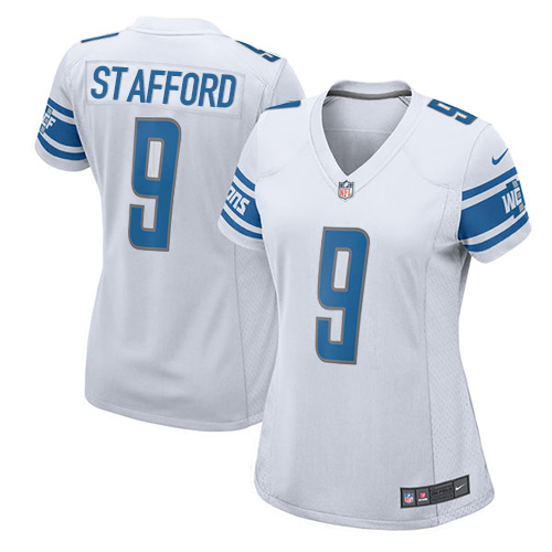 Nike Lions #9 Matthew Stafford White Women's Stitched NFL Elite Jersey Nike Lions #9 Matthew Stafford White Women's Stitched NFL Elite Jersey