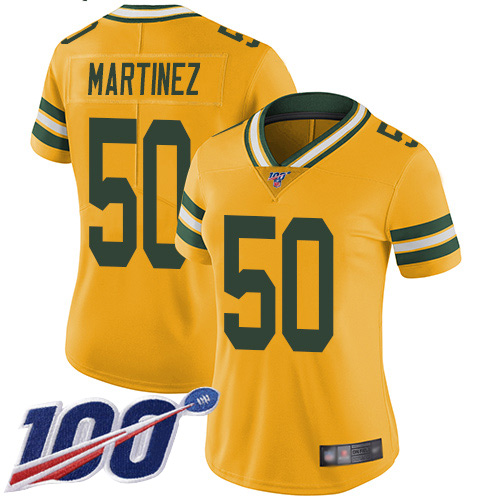 Nike Packers #50 Blake Martinez Yellow Women's Stitched NFL Limited Rush 100th Season Jersey Nike Packers #50 Blake Martinez Yellow Women's Stitched NFL Limited Rush 100th Season Jersey
