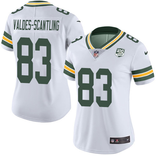 Nike Packers #83 Marquez Valdes-Scantling White Women's 100th Season Stitched NFL Vapor Untouchable Limited Jersey Nike Packers #83 Marquez Valdes-Scantling White Women's 100th Season Stitched NFL Vapor Untouchable Limited Jersey