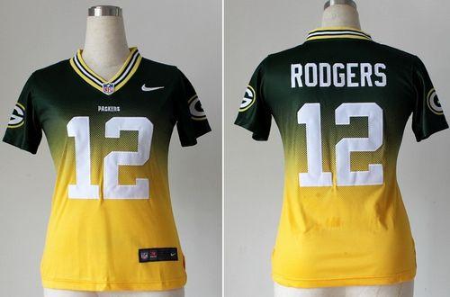 Nike Packers #12 Aaron Rodgers Green/Gold Women's Stitched NFL Elite Fadeaway Fashion Jersey Nike Packers #12 Aaron Rodgers Green/Gold Women's Stitched NFL Elite Fadeaway Fashion Jersey