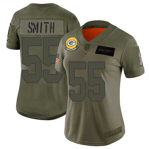 Nike Packers #55 Za'Darius Smith Camo Women's Stitched NFL Limited 2019 Salute to Service Jersey