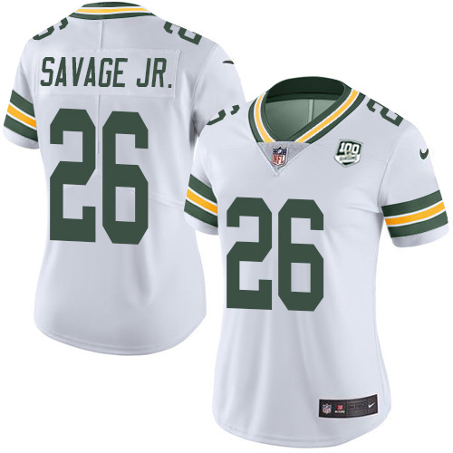 Nike Packers #26 Darnell Savage Jr. White Women's 100th Season Stitched NFL Vapor Untouchable Limited Jersey Nike Packers #26 Darnell Savage Jr. White Women's 100th Season Stitched NFL Vapor Untouchable Limited Jersey