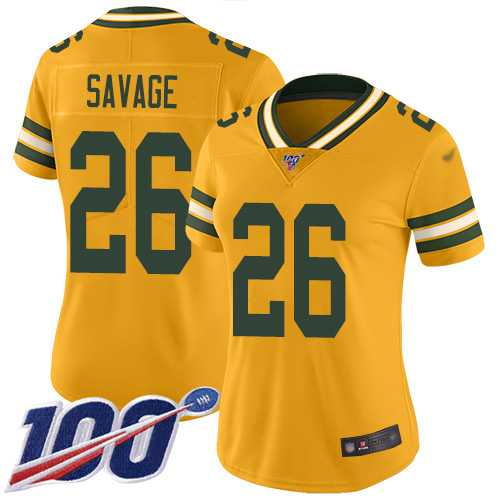 Nike Packers #26 Darnell Savage Gold Women's Stitched NFL Limited Inverted Legend 100th Season Jersey Nike Packers #26 Darnell Savage Gold Women's Stitched NFL Limited Inverted Legend 100th Season Jersey