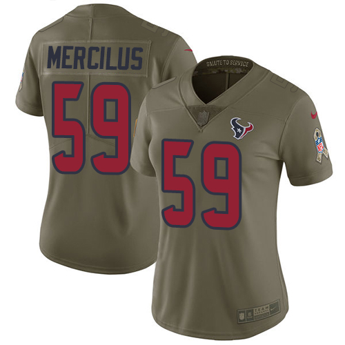 Nike Texans #59 Whitney Mercilus Olive Women's Stitched NFL Limited 2017 Salute to Service Jersey Nike Texans #59 Whitney Mercilus Olive Women's Stitched NFL Limited 2017 Salute to Service Jersey