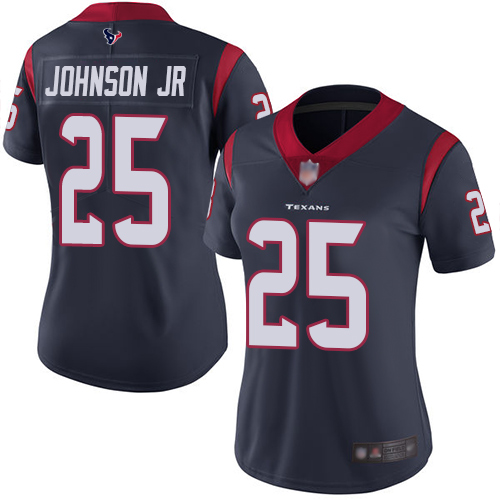 Nike Texans #25 Duke Johnson Jr Navy Blue Team Color Women's Stitched NFL Vapor Untouchable Limited Jersey