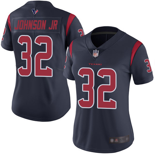 Nike Texans #32 Lonnie Johnson Jr. Navy Blue Women's Stitched NFL Limited Rush Jersey