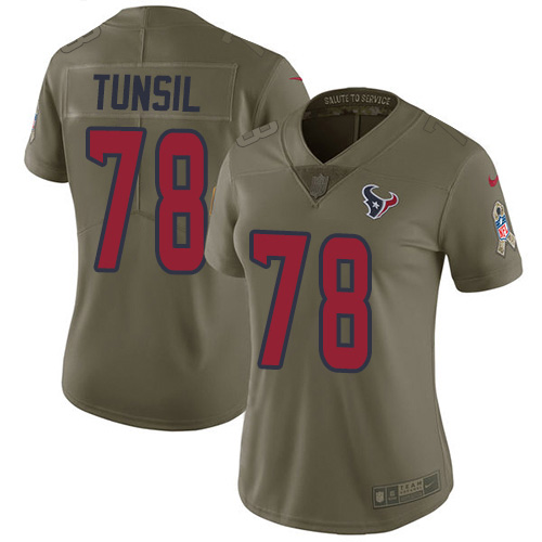 Nike Texans #78 Laremy Tunsil Olive Women's Stitched NFL Limited 2017 Salute To Service Jersey