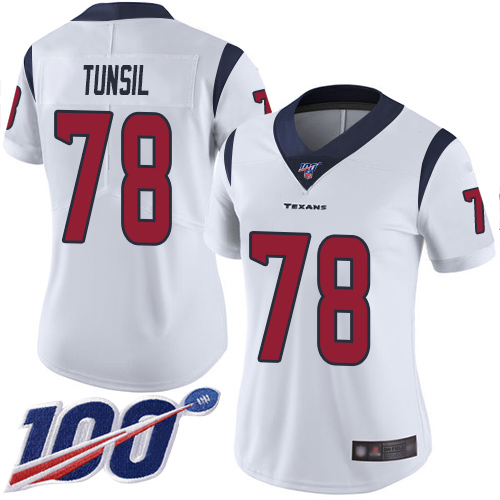 Nike Texans #78 Laremy Tunsil White Women's Stitched NFL 100th Season Vapor Untouchable Limited Jersey