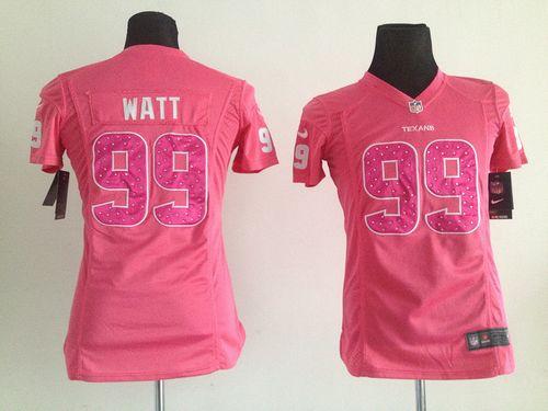 Nike Texans #99 J.J. Watt Pink Sweetheart Women's Stitched NFL Elite Jersey Nike Texans #99 J.J. Watt Pink Sweetheart Women's Stitched NFL Elite Jersey