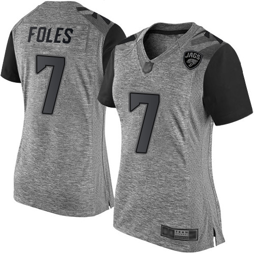 Nike Jaguars #7 Nick Foles Gray Women's Stitched NFL Limited Gridiron Gray Jersey Nike Jaguars #7 Nick Foles Gray Women's Stitched NFL Limited Gridiron Gray Jersey