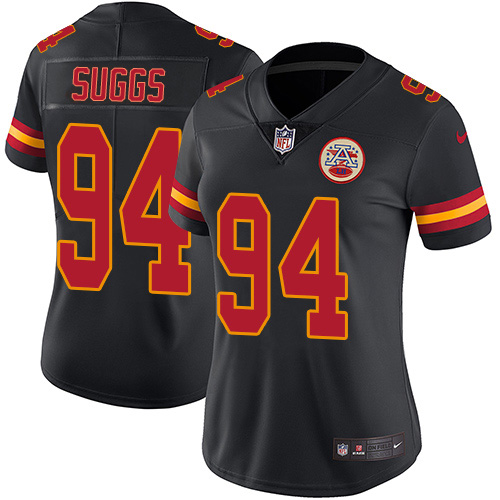 Nike Chiefs #94 Terrell Suggs Black Women's Stitched NFL Limited Rush Jersey Nike Chiefs #94 Terrell Suggs Black Women's Stitched NFL Limited Rush Jersey