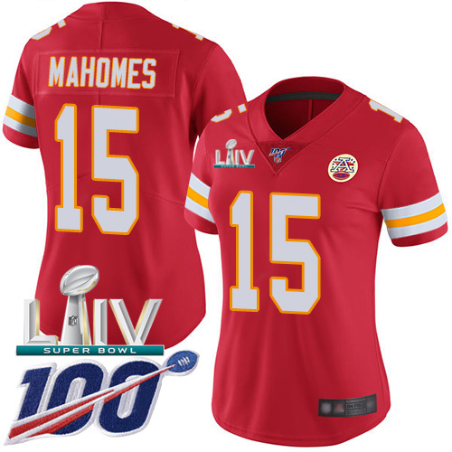 Nike Chiefs #15 Patrick Mahomes Red Super Bowl LIV 2020 Team Color Women's Stitched NFL 100th Season Vapor Untouchable Limited Jersey Nike Chiefs #15 Patrick Mahomes Red Super Bowl LIV 2020 Team Color Women's Stitched NFL 100th Season Vapor Untouchable Limited Jersey