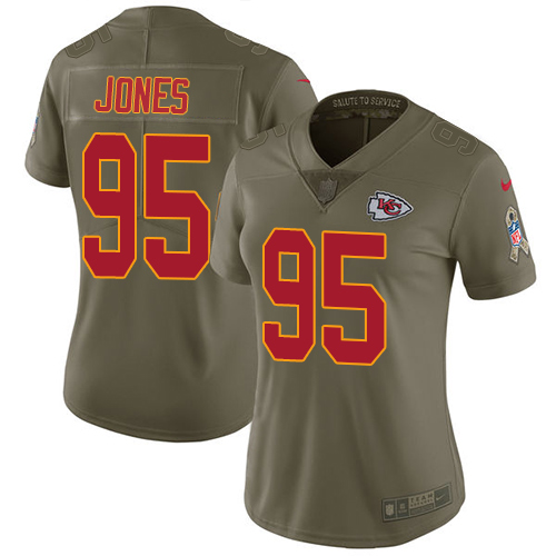 Nike Chiefs #95 Chris Jones Olive Women's Stitched NFL Limited 2017 Salute to Service Jersey Nike Chiefs #95 Chris Jones Olive Women's Stitched NFL Limited 2017 Salute to Service Jersey