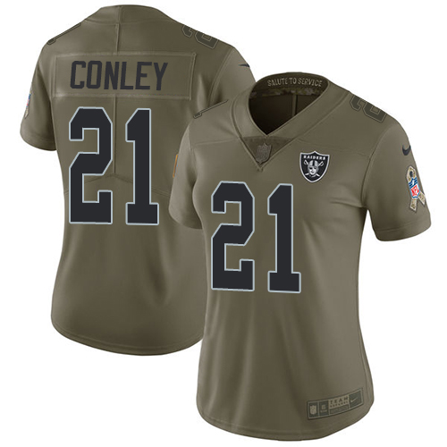 Nike Raiders #21 Gareon Conley Olive Women's Stitched NFL Limited 2017 Salute to Service Jersey Nike Raiders #21 Gareon Conley Olive Women's Stitched NFL Limited 2017 Salute to Service Jersey