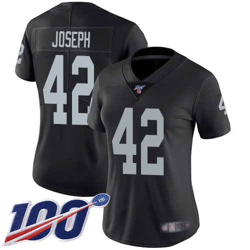 Nike Raiders #42 Karl Joseph Black Team Color Women's Stitched NFL 100th Season Vapor Limited Jersey Nike Raiders #42 Karl Joseph Black Team Color Women's Stitched NFL 100th Season Vapor Limited Jersey