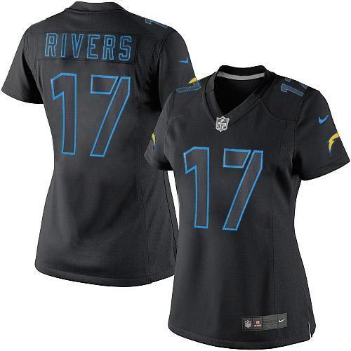 Nike Chargers #17 Philip Rivers Black Impact Women's Stitched NFL Limited Jersey Nike Chargers #17 Philip Rivers Black Impact Women's Stitched NFL Limited Jersey
