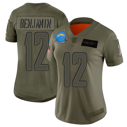 Nike Chargers #12 Travis Benjamin Camo Women's Stitched NFL Limited 2019 Salute to Service Jersey