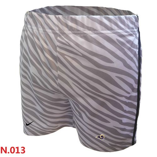 Women's Nike NFL Los Angeles Rams Embroidered Team Logo Zebra Stripes Shorts