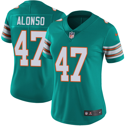 Nike Dolphins #47 Kiko Alonso Aqua Green Alternate Women's Stitched NFL Vapor Untouchable Limited Jersey Nike Dolphins #47 Kiko Alonso Aqua Green Alternate Women's Stitched NFL Vapor Untouchable Limited Jersey