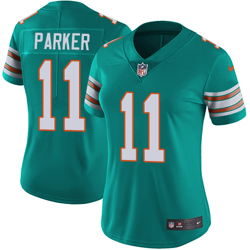 Nike Dolphins #11 DeVante Parker Aqua Green Alternate Women's Stitched NFL Vapor Untouchable Limited Jersey Nike Dolphins #11 DeVante Parker Aqua Green Alternate Women's Stitched NFL Vapor Untouchable Limited Jersey