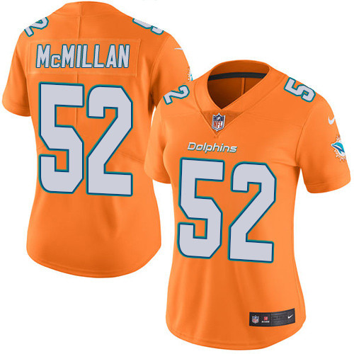 Nike Dolphins #52 Raekwon McMillan Orange Women's Stitched NFL Limited Rush Jersey Nike Dolphins #52 Raekwon McMillan Orange Women's Stitched NFL Limited Rush Jersey