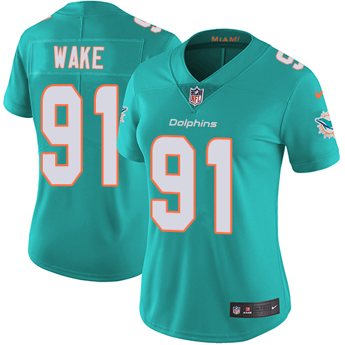Nike Dolphins #91 Cameron Wake Aqua Green Team Color Women's Stitched NFL Vapor Untouchable Limited Jersey Nike Dolphins #91 Cameron Wake Aqua Green Team Color Women's Stitched NFL Vapor Untouchable Limited Jersey