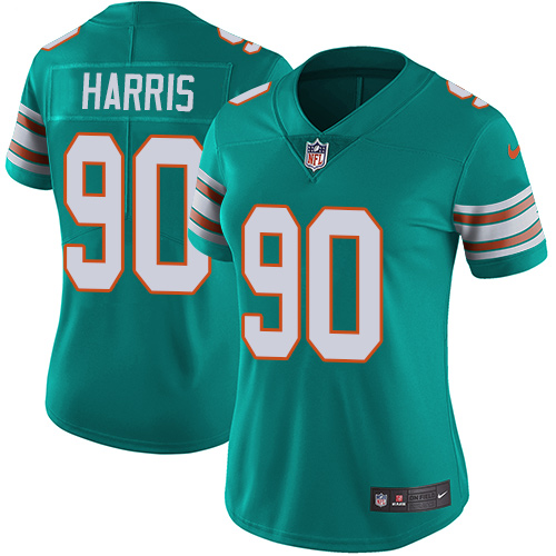 Nike Dolphins #90 Charles Harris Aqua Green Alternate Women's Stitched NFL Vapor Untouchable Limited Jersey Nike Dolphins #90 Charles Harris Aqua Green Alternate Women's Stitched NFL Vapor Untouchable Limited Jersey
