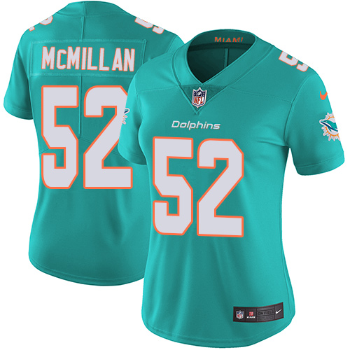 Nike Dolphins #52 Raekwon McMillan Aqua Green Team Color Women's Stitched NFL Vapor Untouchable Limited Jersey Nike Dolphins #52 Raekwon McMillan Aqua Green Team Color Women's Stitched NFL Vapor Untouchable Limited Jersey