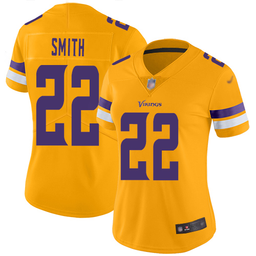 Nike Vikings #22 Harrison Smith Gold Women's Stitched NFL Limited Inverted Legend Jersey
