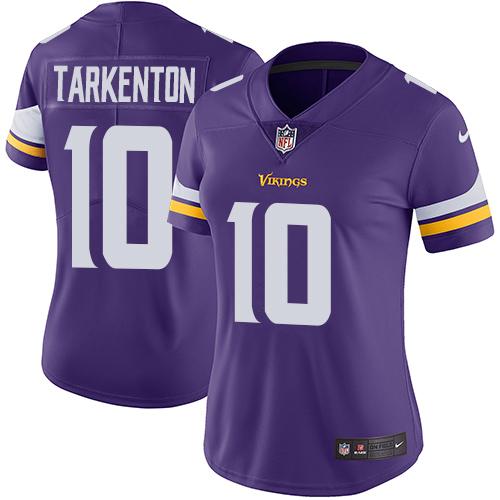 Nike Vikings #10 Fran Tarkenton Purple Team Color Women's Stitched NFL Vapor Untouchable Limited Jersey